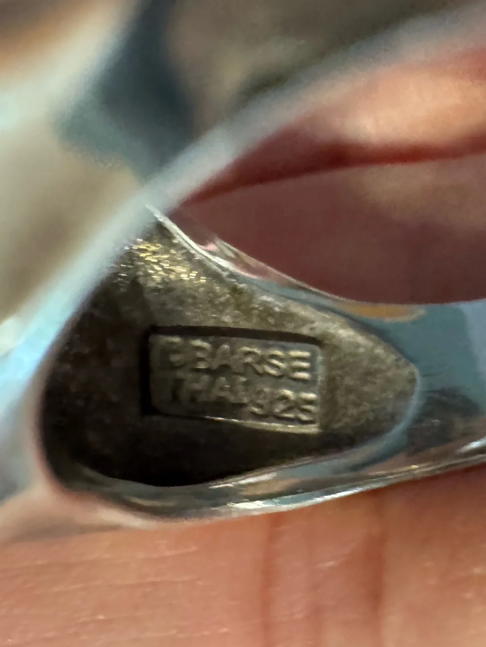 Unique Sterling and turquoise modern statement ring size nine. Stamped by artist